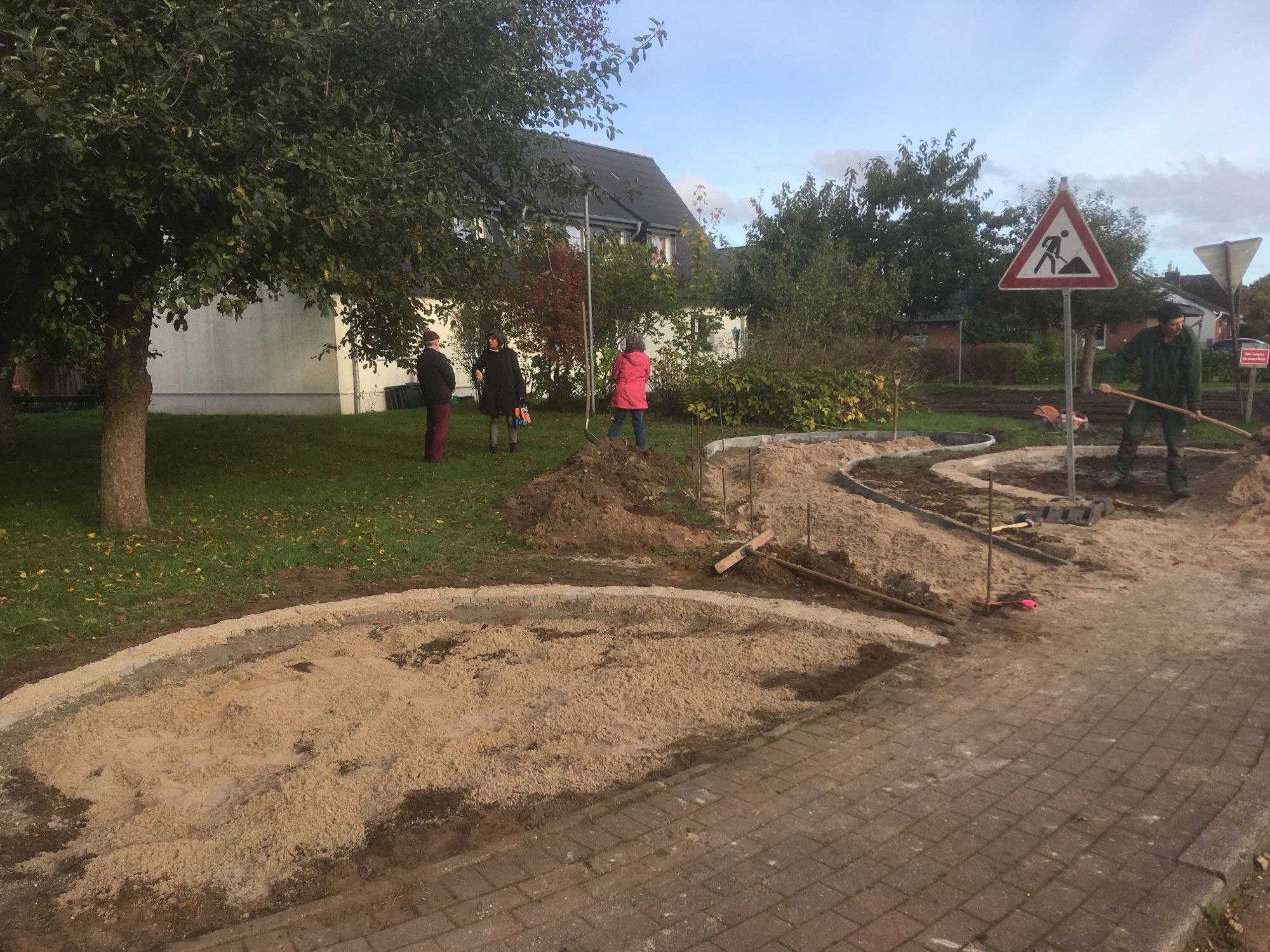 Bauarbeiten am Ideengarten Küsterkoppel