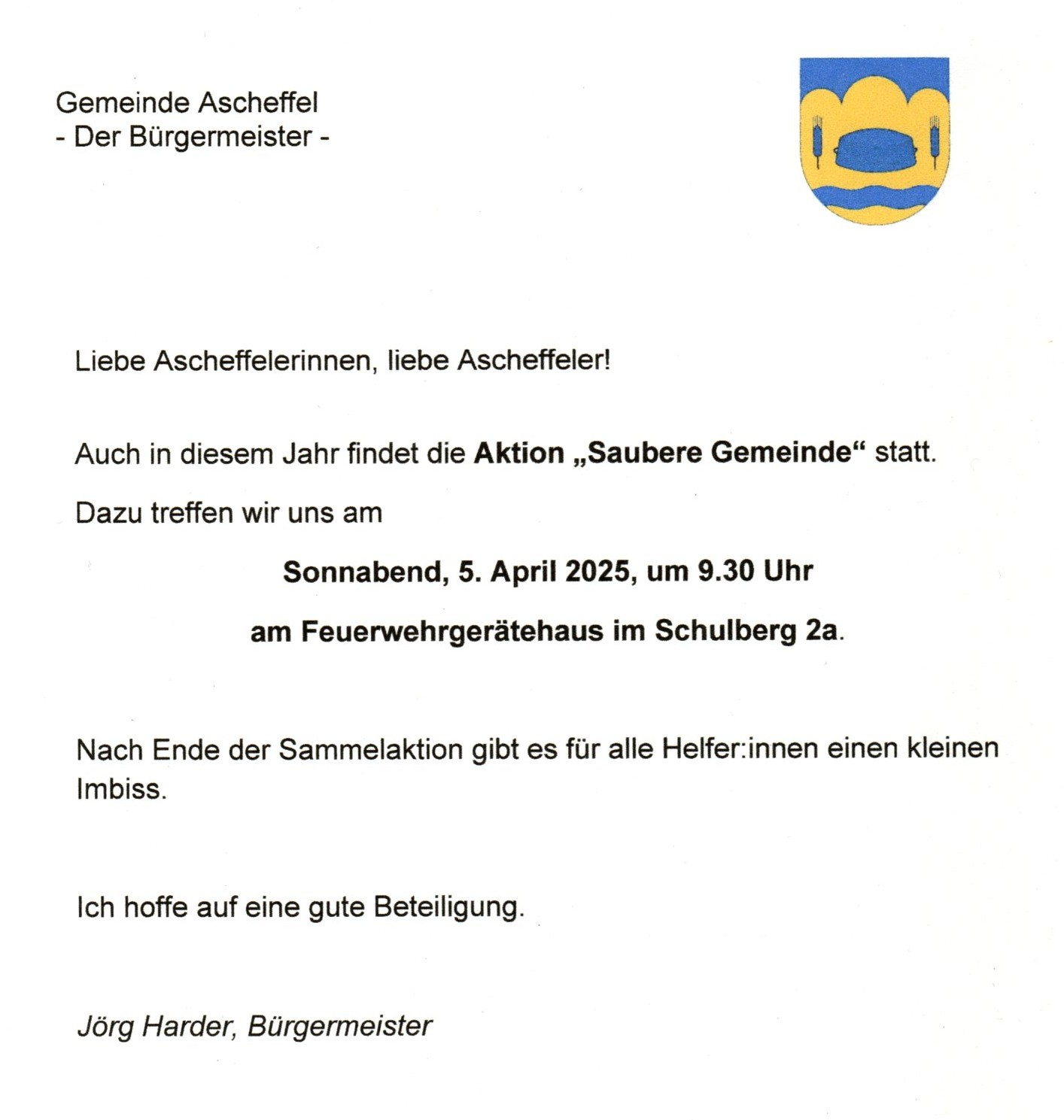 Aufruf zum Schietsammeln